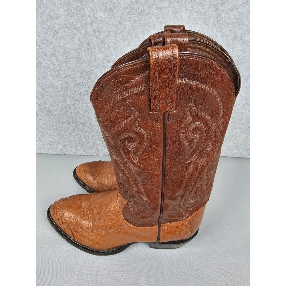 Tony Lama CZ906 Smooth  Ostrich Quill Cowboy Boots Mens 10 D Peanut Brittle - Picture 9 of 16